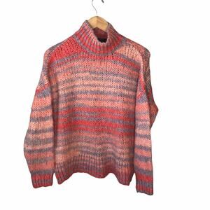 Bershka Women's Size XS Mock Turtleneck Sweater Peach Pink Preloved Condition